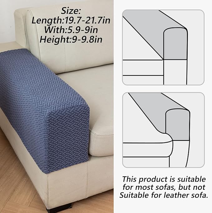 Soothing Home Sofa Covers, Sofa Hero Covers, Wear-Resistant Universal Couch Covers Washable Stretch Sectional Couch Cushion Covers (Brown,Arm Rest Covers 2pcs)