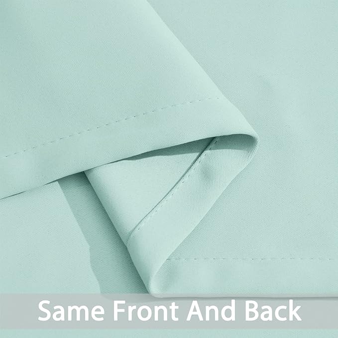 Yakamok Blackout Curtains Room Darkening Thermal Insulated Window Panels,Solid Grommet Top Drapes for Bedroom/Living Room(42Wx72L, Aqua, 2 Panels)