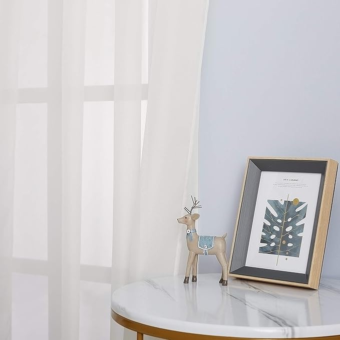 NICETOWN Beige Sheer Curtains for Living Room 120 inches Long, Grommet Voile Sheer Window Treatment Privacy with Light Penetration for Bedroom/Home Family, W54 x L120, 2 Panels
