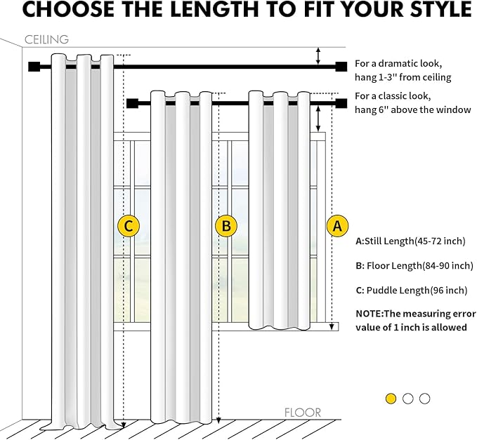 MIULEE Beige White Blackout Curtains for Bedroom Living Room 54 Inches Long 2 Panels, Thermal Insulated Room Darkening Drapes Solid Grommet Noise Reduction Light Blocking Window Treatments 40x54 Inch