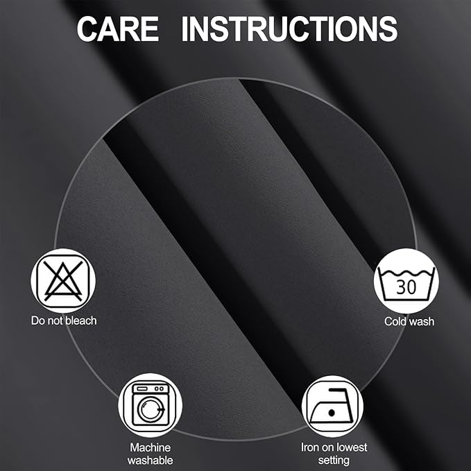 LEMOMO Dark Grey Thermal Blackout Curtains/52 x 95 Inch/Set of 2 Panels Room Darkening Curtains for Bedroom