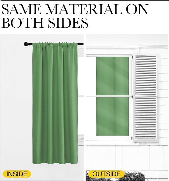 NICETOWN Blackout Curtains for Living Curtains, Froest Green, Set of 2, 52 by 63 Inch, Window Treatment Blackout Curtain Panels, Home Decor Thermal Insulated Solid Drapes for Bedroom