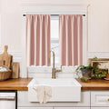 RYB HOME 100% Blackout Short Curtains for Small Window, Thermal Insulated Total Room Darkening Noise Reducing Curtains for Kitchen Bathroom Basement, 42 inches Wide by 45 inches Long, Peach Pink