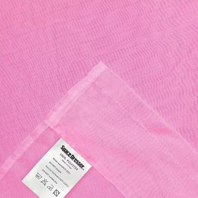 SpaceDresser Basic Rod Pocket Sheer Voile Window Curtain Panels Pink 1 Pair 2 Panels 52 Width 84 Inch Long for Kitchen Bedroom Children Living Room Yard（Pink, 52W x 84L）