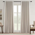 Topfinel Custom Drapery 92 Inch Long Blackout 2 Panels Neutral Linen Blackout Curtains, Sun Blocking Tab Top Curtains Room Divider, Internet Famous Textured Linen Curtains 52" X 92"