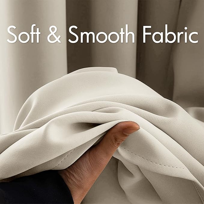 MIULEE Blackout Curtains 96 Inches Long for Bedroom Living Room Thermal Insulated Room Darkening Grommet Top Solid Light Blocking Drapery Set of 2 Window Panels Birch