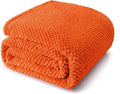Whale Flotilla Queen Size Fuzzy Fleece Blanket, Fluffy Warm Soft Jacquard Bed Blankets for All Season, Lightweight and Cozy, 90x90 Inch, Burnt Orange