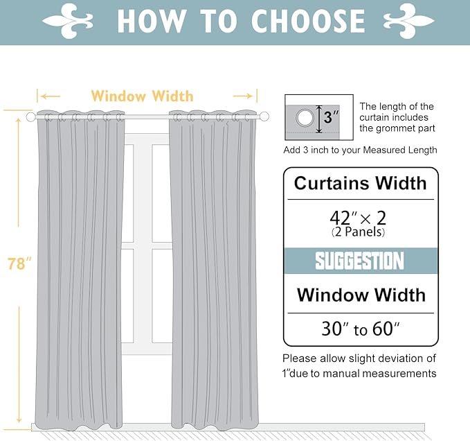 ChrisDowa Blackout Curtains 78 inches Long for Bedroom - 2 Panels Set Grommet Thermal Insulated Room Darkening Curtains for Living Room (Aqua, 42 x 78 Inch)