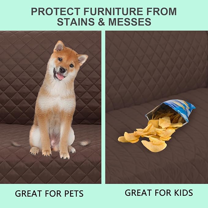 Recliner Chair Covers Reversible Sofa Cover Couch Cover for Pets Lazy Boy Furniture Protector(28''Recliner,Chocolate/Chocolate)
