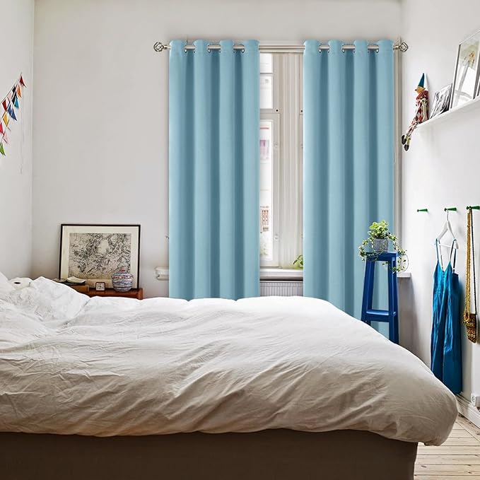 BGment Room Darkening Curtains 108 Inches Long - Grommet Thermal Insulated Drapes Window Treatment Curtains for Bedroom, 2 Panels, 52 x 108 Inch, Greyish Blue