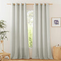 NICETOWN Rustic Linen 102 inch Long Curtains for Living Room, Grommet Privacy Added Thick Linen Weave with Light Filter Window Curtains & Drapes for Bedroom, Gray, W55 x L102, 2 Panels
