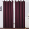 LEMOMO Blackout Curtains 66 x 84 inch/Burgundy Red Curtains Set of 2 Panels/Thermal Insulated Room Darkening Bedroom Curtains