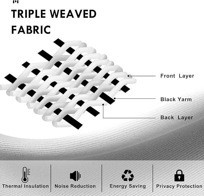DWCN Beige Blackout Curtains for Bedroom – Rod Pocket Thermal Insulated Energy Saving Drapes for Living Room and Bedroom, W 42 x L 45 Inch, 2 Panels