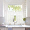 MIULEE Short Sheer Curtains 30 Inch Length for Kitchen Bathroom Cafe Half Window Treatment, Rod Pocket Tier Curtains 2 Panels, 29x30 Inches Long, Ivory