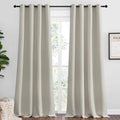 NICETOWN Natural Room Darkening Curtains 102" Long for Boho Farmhouse Home Decoration, 55" Wide, Set of 2, Window Treatment Total Privacy Drape Panels for Bedroom Living Room