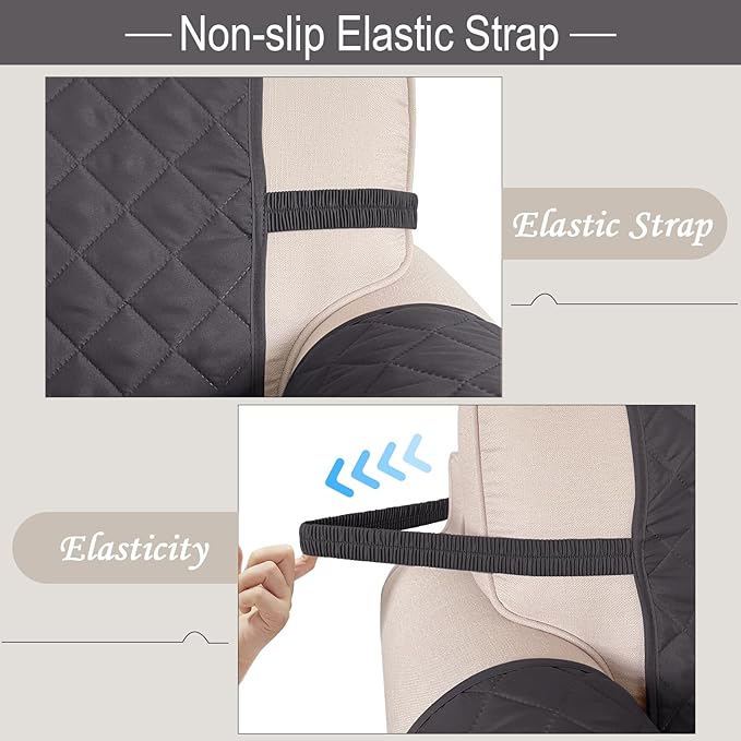 Recliner Chair Covers Reversible Sofa Cover Couch Cover for Pets Lazy Boy Furniture Protector(28''Recliner,Dark Grey/Dark Grey)