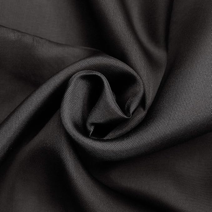 SpaceDresser Sheer Voile Window Treatment Rod Pocket Curtain Panels for Kitchen Bedroom Living Room Drapes Sunlight Filtering Privacy Semi Home Decor Assorted (Black, 52 W x 108 L)