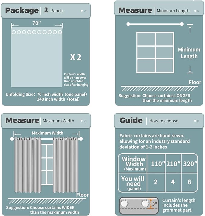 BGment Room Darkening Curtains 63 Inches Long - Grommet Thermal Insulated Drapes Window Treatment Curtains for Bedroom, 2 Panels, 70 x 63 Inch, Light Grey