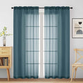 Dusty Blue Sheer Curtains for Window 72 inches Long 2 Panels Set, Soft Airy Modern Light Filtering Sheer Curtains for Living Room Bedroom, Dual Rod Pocket Solid Window Drapes, 2x42Wx72L inches