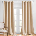 NICETOWN Bedroom Sunlight Block Curtains - Triple Weave Microfiber Grommet Top Thermal Insulated Solid Light Blinds Panels/Drapes for Kid's Room (Biscotti Beige, 1 Pair, 52 inches by 95 Inch)