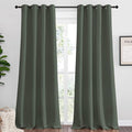 NICETOWN Dark Mallard Blackout Draperies Curtains, 55 inches Wide by 108 inches Long, Pair of Grommet Top Thermal Insulated Blackout Decorative Curtains for Thanksgiving Day & Christmas Decor