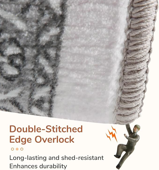 OPPODREAM Soft Area Rugs 3x5, Washable Rugs with Non Slip Backing, Low-Pile Throw 3x5 Carpet, Faux Cashmere 3 x 5 Carpet, Greenish Grey