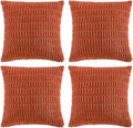 Fancy Homi 4 Packs Boho Burnt Orange Fall Decorative Throw Pillow Covers 16x16 Inch for Couch Bed Sofa, Rustic Modern Farmhouse Home Decor, Soft Plush Corduroy Cute Square Cushion Case 40x40 cm