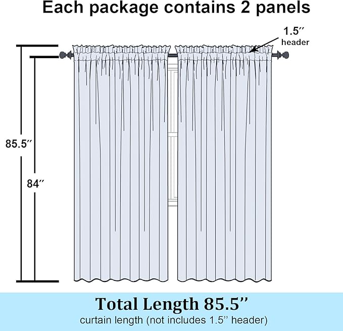 Simplebrand Burgundy Red Sheer Curtains 84 Inches Long, Light Filtering Rod Pocket Solid Color Window Sheer Curtain Panels, Elegant Curtains & Drapes for Living Room, Bedroom 2 Panels, 59" W x 84" L