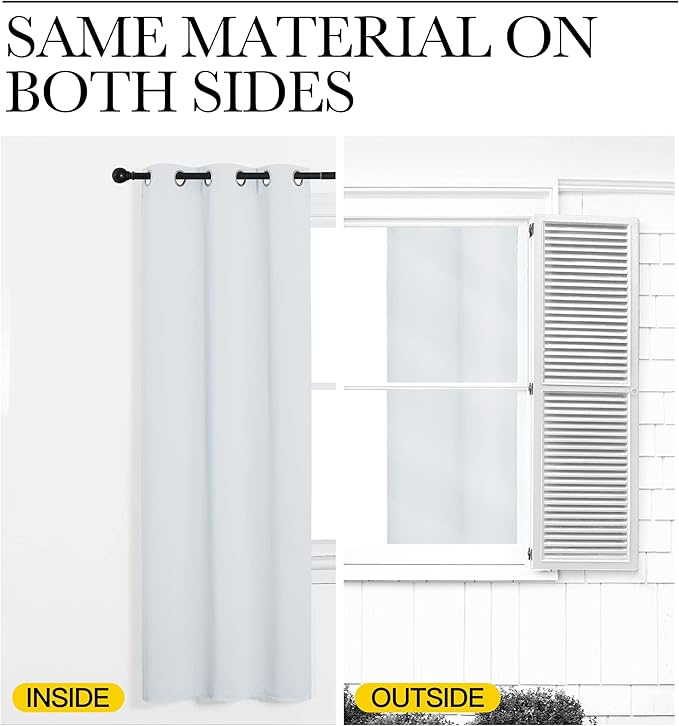 NICETOWN Blackout Curtain Panels for Bedroom, Greyish White, 2 Panels, W29 x L20-inch, Thermal Insulated Grommet Top Blackout Draperies and Drapes for Basement