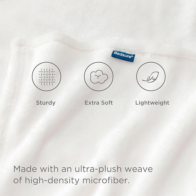 Bedsure GentleSoft Fleece Blanket California King White - Lightweight Plush Fuzzy Cozy Soft Bed Blankets, 102x96 inches