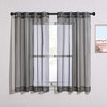 NICETOWN Voile Sheer Window Curtain Panels, Grommet Airy and Breathable Short Sheer Drapes with Light Through for Son/Boys Bedroom, Dark Grey, 54" Wide by 54" Long, 1 Pair