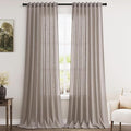 Nanspring Brownish Grey Linen Curtains for Living Room 105 Inches Long Back Tab Light Filtering Semi Sheer Curtain Modern Farmhouse Decor for Bedroom Office Luxury Textured Drapes 52x105, 2 Panels