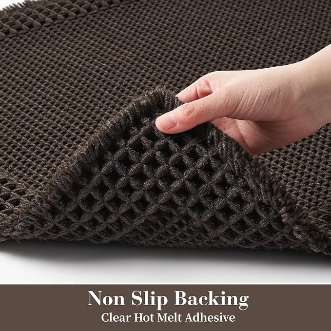 RESARE Waffle Bathroom Runner Rugs, Super Absorbent Bath Mat Non Slip Washable Quick Dry, Upgraded Ultra Soft Boho Bath Rugs with Tassels for Hallway Bedroom Laundry Room, 2'x6'(24"x72"), Chocolate
