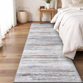 3x6 Washable Runner Rug for Family: Easy-to-Clean Runners for Hallway Entryway Kitchen Bedroom - Stain and Water Resistant Rugs with Non-Slip Backing - Soft Low-Pile Carpet Beige Grey