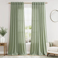 Extra Long Light Sage Linen Curtains 120 Inch for Living Room 2 Panels Set Rod Pocket Back Tab Soft Linen Window Drapes Semi Sheer Light Filtering Privacy High Ceiling Drapes for Farmhouse 52x120