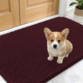 OLANLY Dog Door Mat for Muddy Paws 24x16, Absorbs Moisture and Dirt, Absorbent Non-Slip Washable Doormat, Quick Dry Chenille Mud Mat for Dogs, Entry Indoor Entryway Carpet for Inside Floor, Russet