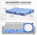 8Pcs Outdoor Cushion Covers, Patio Cushion Covers,Stretch Elastic Slipcovers, Replacement Washable & Reusable Furniture Protector for Patio Couch (Shells & Fish,Cover Only)