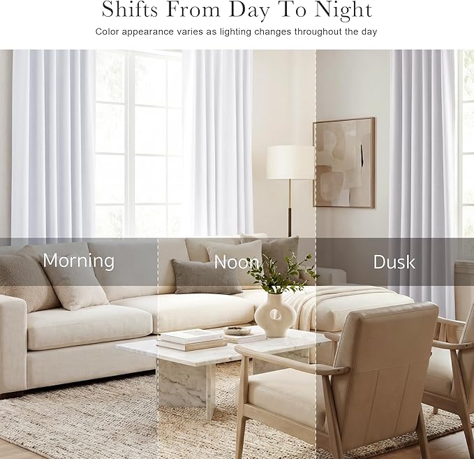 PONY DANCE Room Darkening Curtains for Small Winow Lower Portion Decor Energy Saving Drapes for Kitchen Bedroom Bathroom Downstairs Window RV Curtains, W 34 x L 30, Pure White, 2 Panels