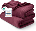 Bedsure GentleSoft Fleece Throw Blanket Burgundy Red - 300GSM Blankets for Couch, Sofa, Bed, Soft Lightweight Plush Cozy Throws for Toddlers, 50x60 inches