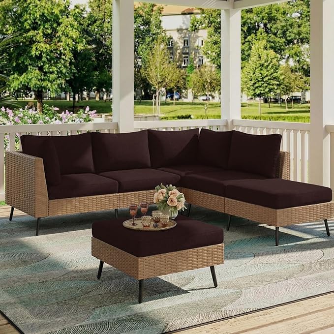 hyha Milk Silk Couch Cushion Covers, Soft Magic Sofa Covers Washable for 2 Cushion Couch, Stretch Sectional Outdoor Cushion Covers for Patio Furniture with Elastic Bottom(Medium, Chocolate)