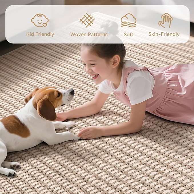 YDKGL 2x3 ft Indoor Door Mat Entryway Rug Non Slip Woven Washable Area Rugs Kitchen Mats for Floor, Front Entry Rug Entrance Doormat for Hall Porch Bathroom Kitchen Bedroom, Easy Clean, Brown 24"x36"