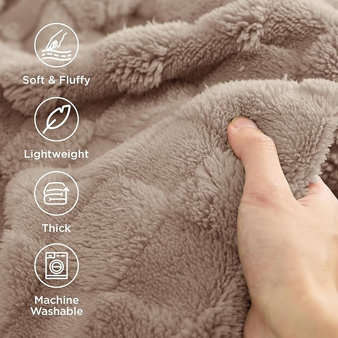 Bedsure GentleSoft Full Size Blankets for Bed Light Brown - Super Soft Cozy Fleece Blanket for Kids Girls, Large Fuzzy Throws for Bedroom Decor, 84x90 Inches