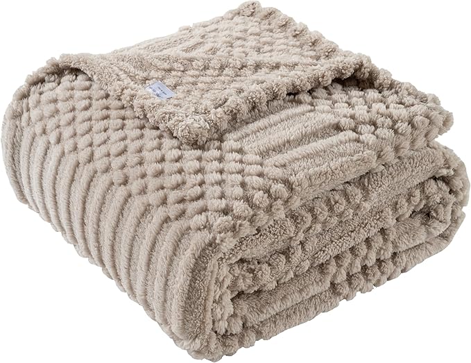 50x70 Inch Brown Throw Blanket - Soft & Fluffy Fleece, Neutral Tan Color, Cute & Aesthetic, Perfect for Sofa, Couch, Chair, Bed, Living Room & Bedroom, All-Season Use, Plush & Cozy Decorative Blanket