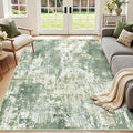 Washable Area Rugs 5'x7' Non-Slip Modern Abstract Soft for Living Room Entryway Bedroom Nursery, Print Pattern, Light Green/Yellow