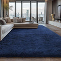 Shag Area Rugs for Bedroom Living Room,4X6 Ultra Soft Fluffy Area Rugs for Dorm, Indoor Carpet Nursery Rugs for Kids Room Home Decor, Navy Blue
