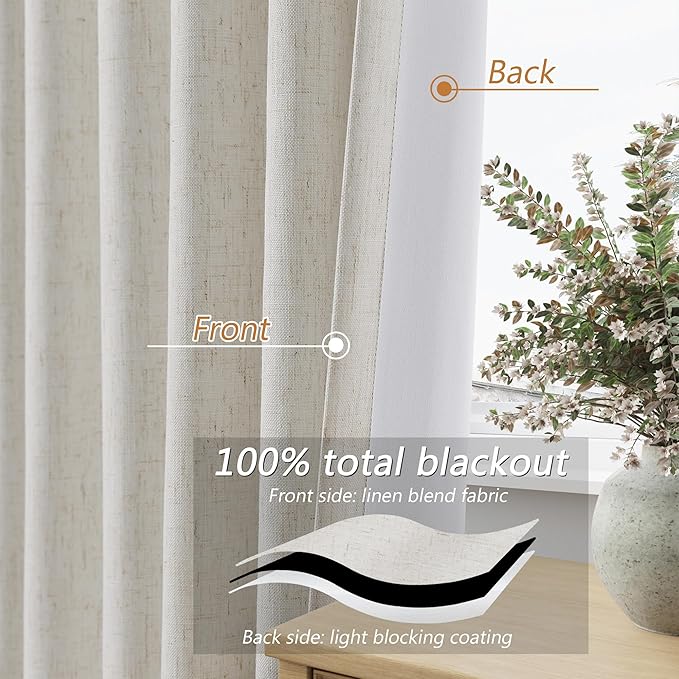 Guken Boho Blackout Curtains 72 Inch Length 2 Panels Set for Bedroom 100% Black Out Bohemian Drapes for Living Room Thermal Insulated Country Window Curtain with Back Tab Rod Pocket, 52x72