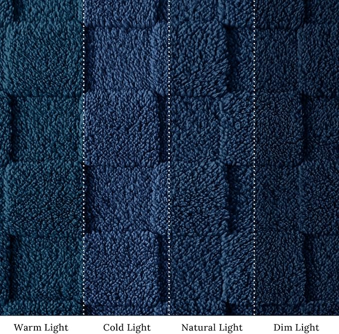 Exclusivo Mezcla King Size Flannel Fleece Blanket, Super Soft and Warm Lightweight Checkered Pattern Blankets for All Seasons, 90x104 Inches, Navy Blue