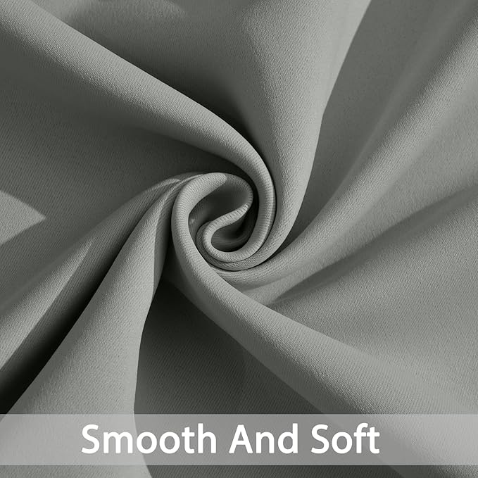 Yakamok Dove Grey Room Darking 84 Inch Length 2 Panel Sets for Livingroom Dining Room Darkening Thermal Insulated Bay Window Hotel Modern Elegant Black Out Sunblock Curtins/Bedroom,42 x 84 Inches