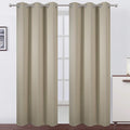 LEMOMO Beige Blackout Curtains 34 x 84 Inch Length/Set of 2 Curtain Panels/Thermal Insulated Room Darkening Blackout Curtains for Bedroom