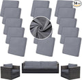 Outdoor Cushion Covers Set,14PCS Patio Furniture Couch Seat Slipcovers, Replacement for Sofa Sectional Chair(Cover，Only)